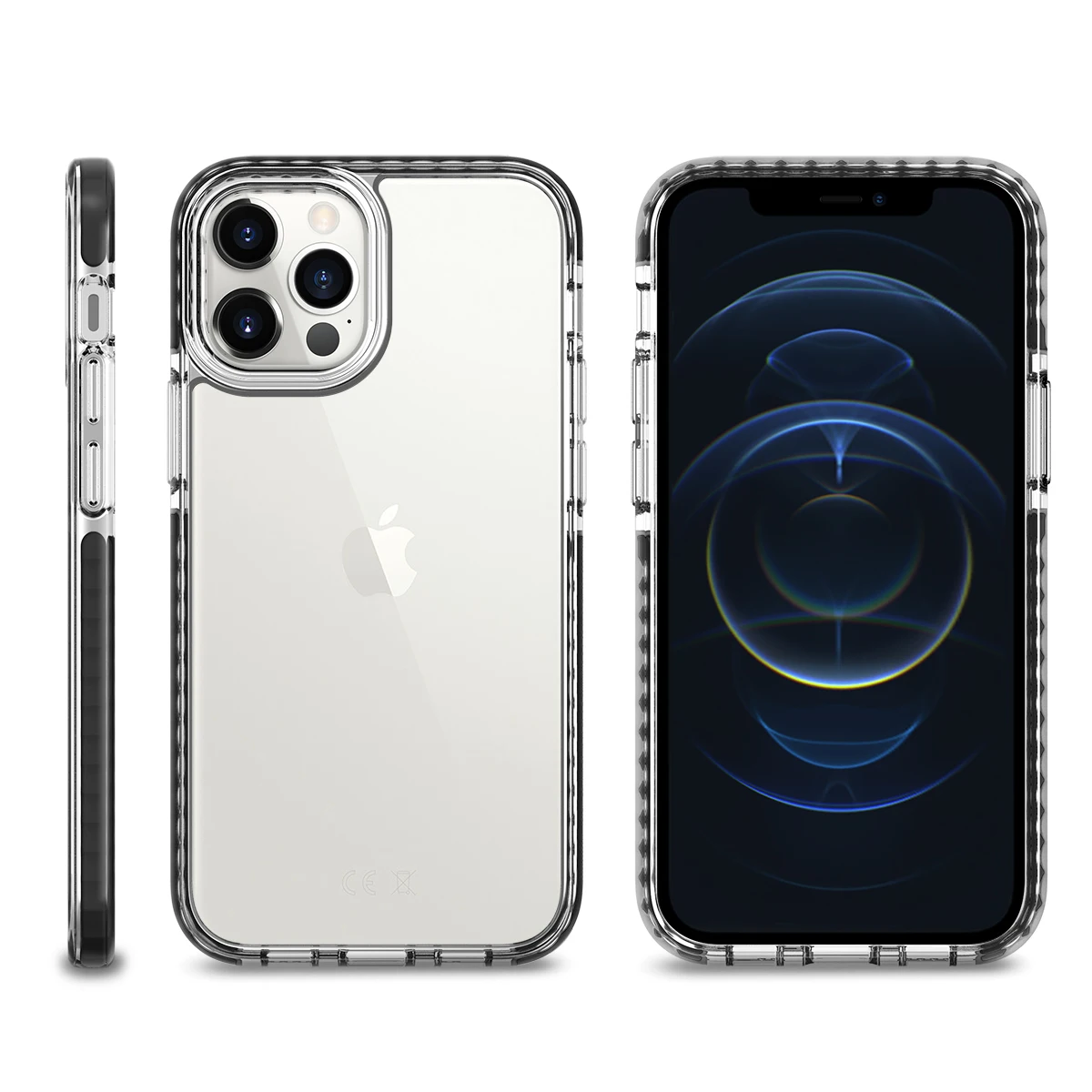 

Echo-tec Transparent Clear Shockproof Crystal Slim Anti-scratch TPE Protective Mobile Phone Case for iPhone 11 12 Series