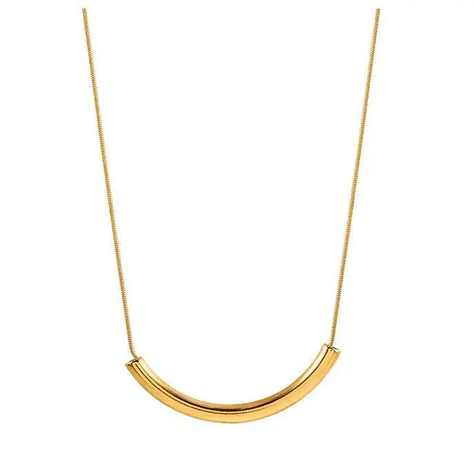 

New style clavicle chain jewelry titanium steel simple small elbow necklace for women, Gold