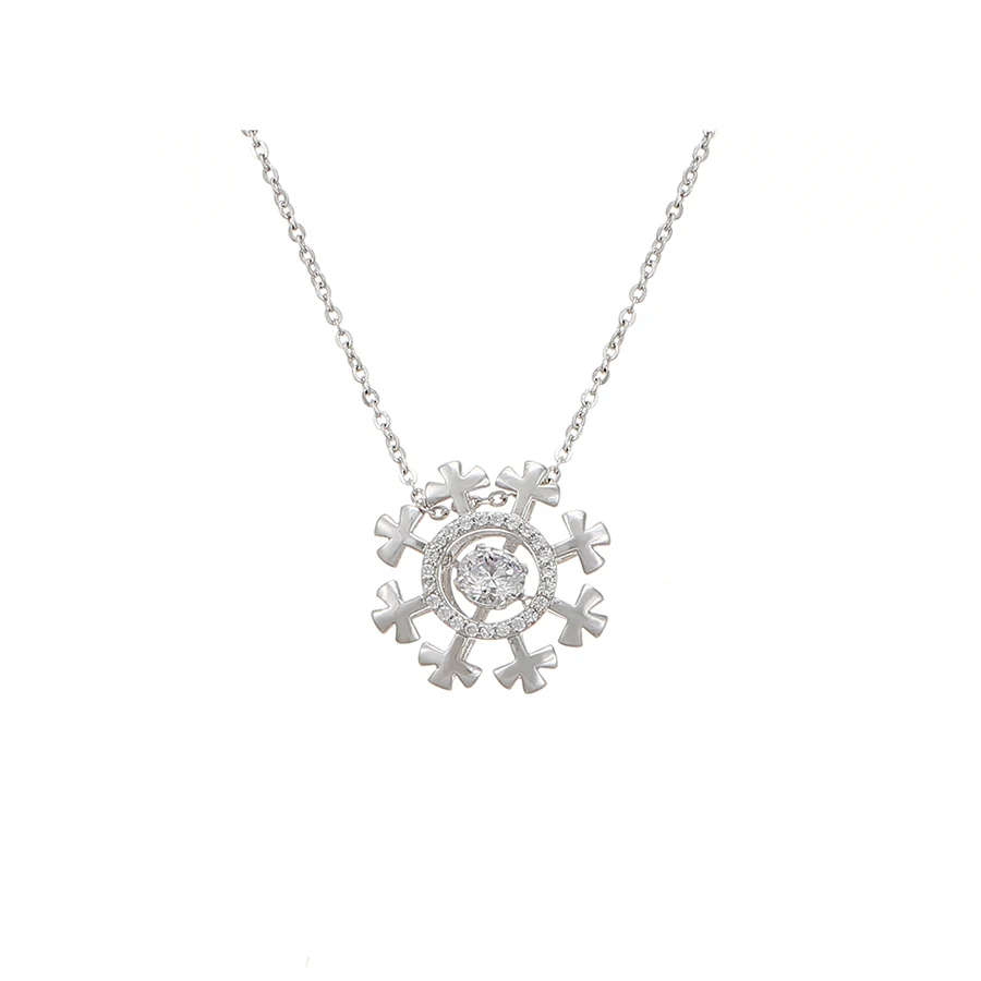 

46951xuping jewelry luxycy necklace rhodium plated snowflake shaped necklaces