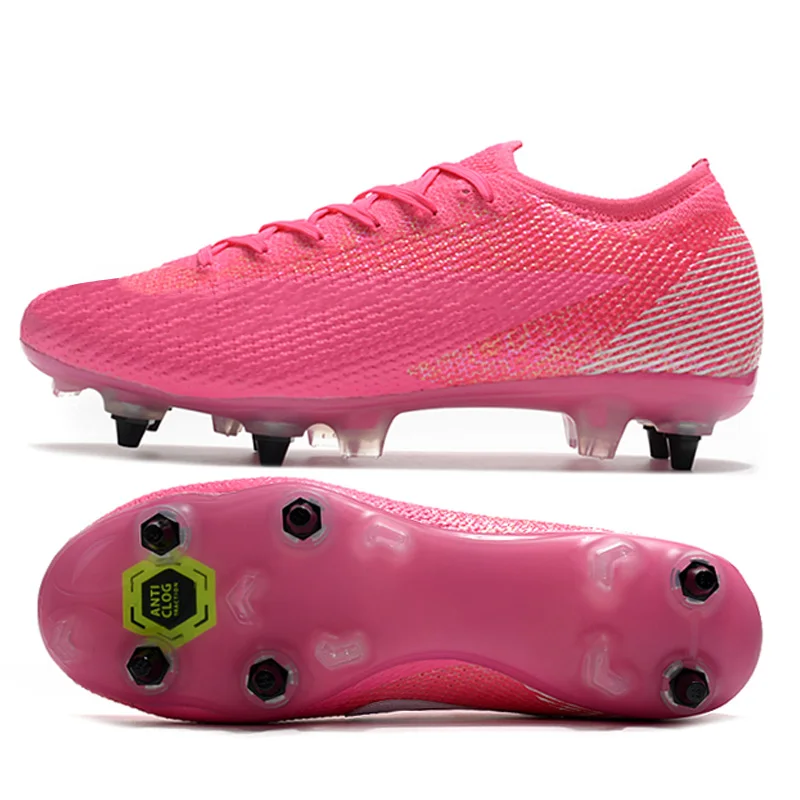 

high-top Football Boots Soccer Shoes For Men high quality soccer boots sneaker outdoor shoes, Black