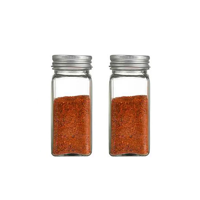 

One Stop Shopping Hot Selling Kitchen Utensils Glass Spice Jars/Bottles 4oz Empty Square Spice Containers