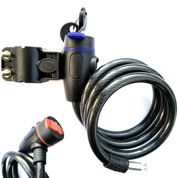 

Wholesale Ring Key Bicycle Lock foldable bike Cable Lock With Lock Frame, Black