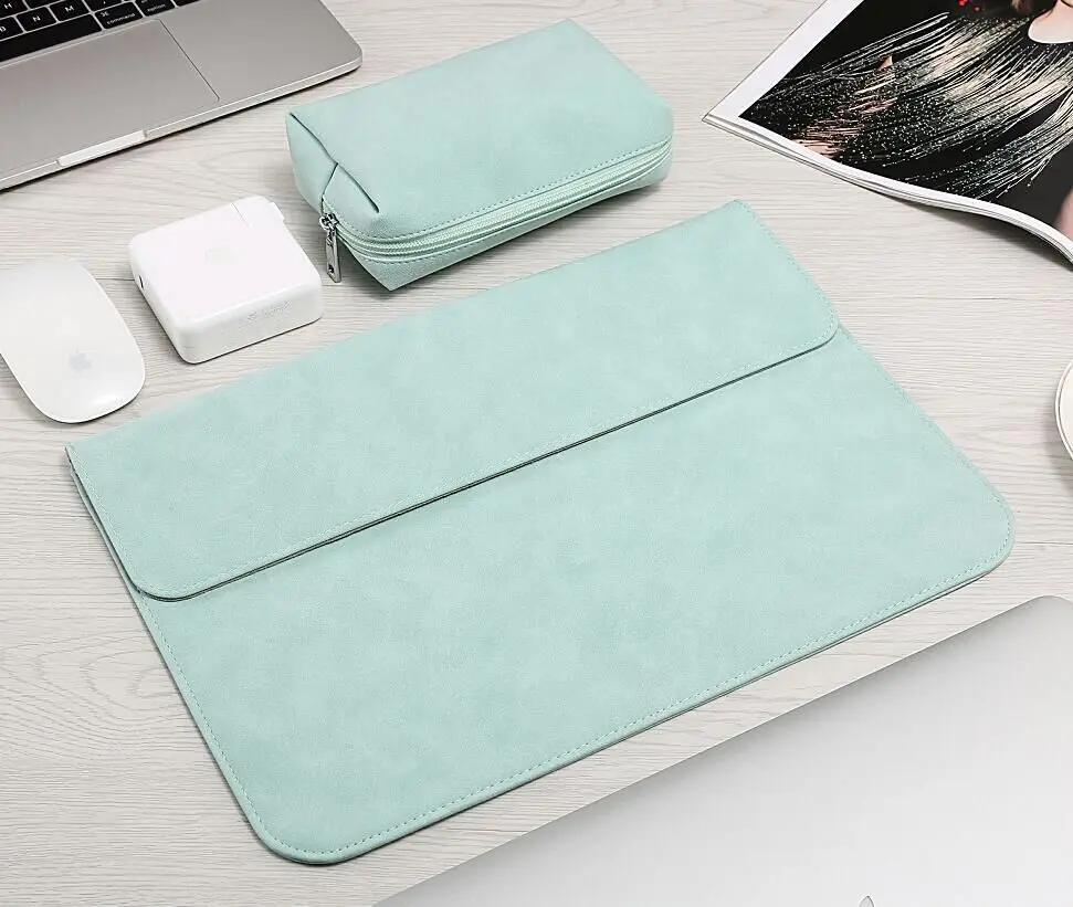 

Air Bag Case Laptop 12 13inch Anti Logo Sky Shock sleeve pu leather for macbook pro 12 13 15inch, Pink/green/grey/light grey/deep blue