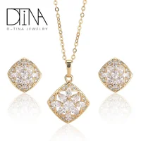 

DTINA ES-0312 Women's Jewelry Fashion Jewelry Set 18k Gold Plated Jewelry Wholesale