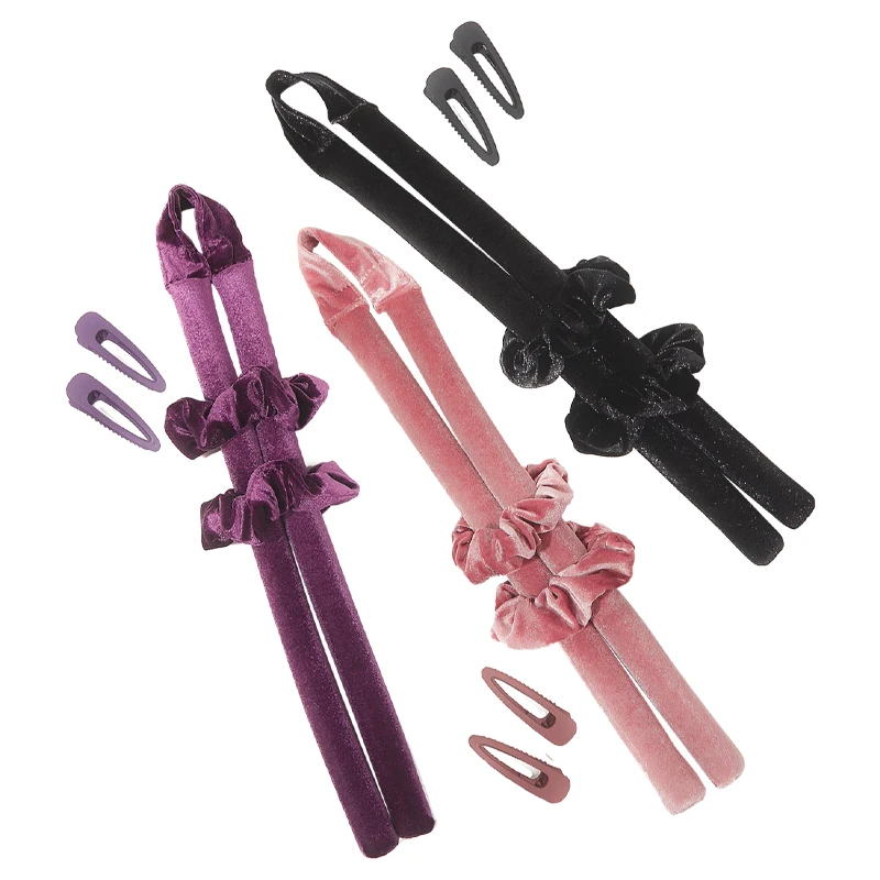 

Sleeping sponge hair curlers household plush curling rods four-color head-wearing big wavy hair style hairdressing tools