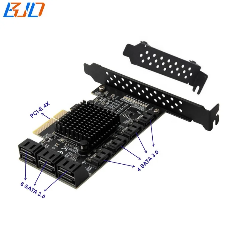 

10 SATA3 SATA 3.0 to PCI Express PCI-E 3.0 4X Expansion Riser Card For Hard Disk Support Max 20TB