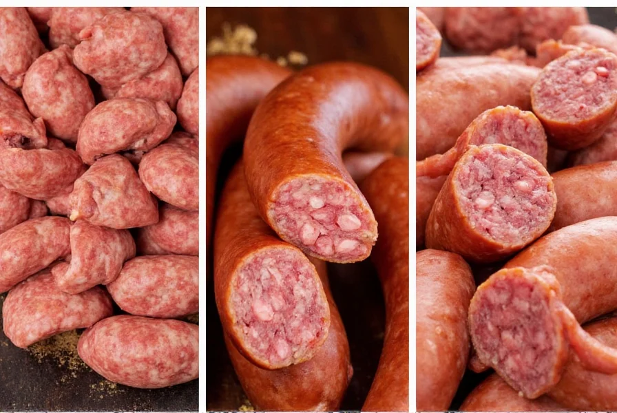 Sweet Italian sausage links on a wooden board
