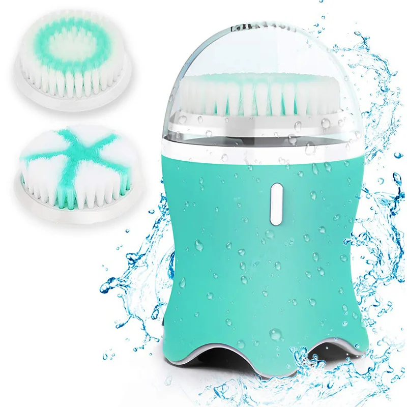 

Amazon Best Seller Sonic Facial Cleansing Brush Electric Facial Vibrating Brush with 2 Facial Brush Heads for Face Pore Cleaner, Green