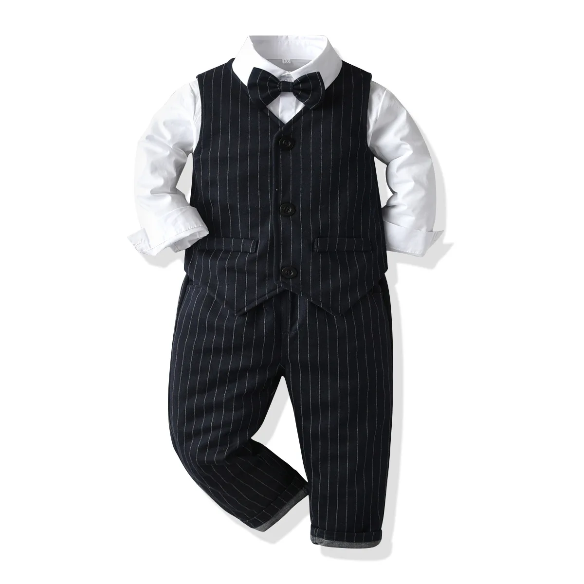 

Boys dress suit formal wear children's baby gentleman vest shirt trousers British style host banquet dress