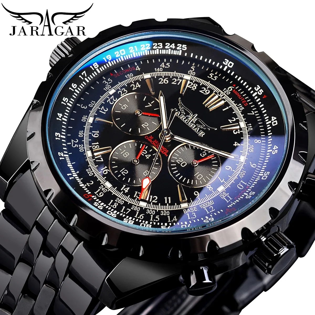 JARAGAR S1144 Top Luxury New Automatic Watch for Men Movement Upgrade Fashion Stainless Steel Luminous Business Mechanical Clock