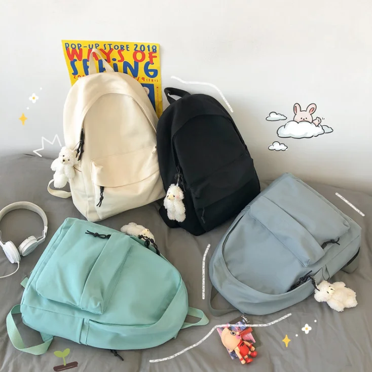 

factory stock four color candy fashion canvas school backpack girls boy bag