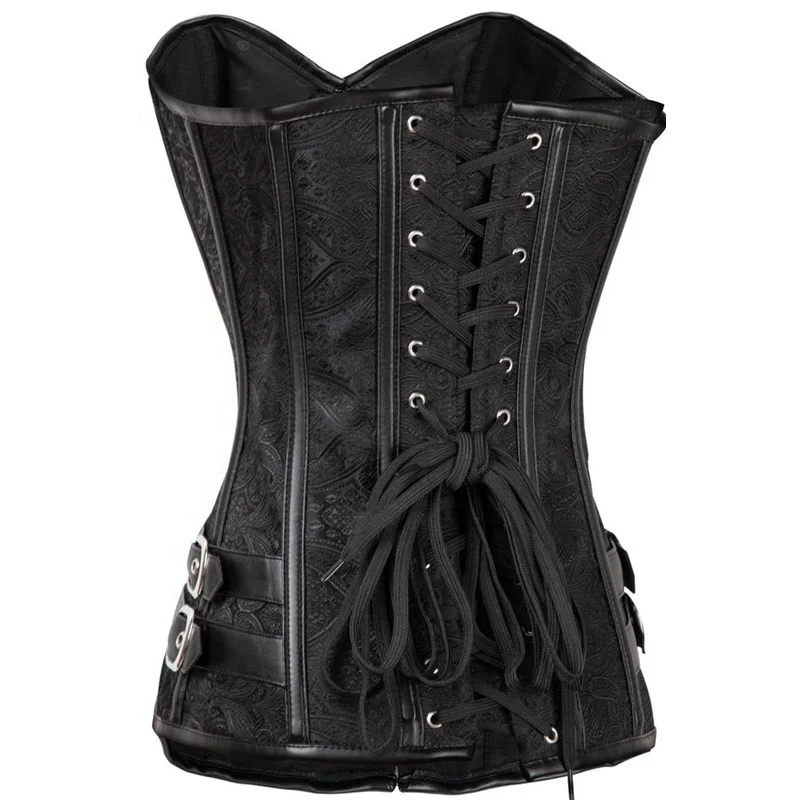 

V-Neck Thorough Chest Girdle To Flatten Stomach Gothic Corset Comfortable Waist Trainer Abdomen Retro Girdle, Black, can be customerized