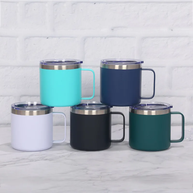 

Custom Double Walled Vacuum Travel Insulated Tumbler Cups with Lid and Handle Stainless Steel Coffee Mug, Customized color
