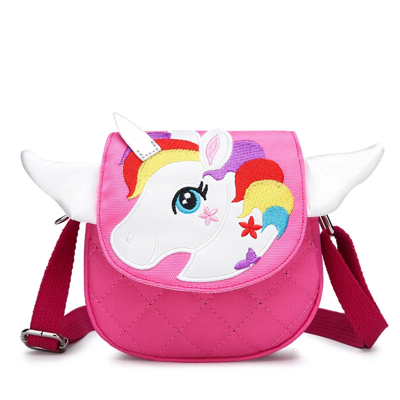 

2021 Girls Cartoon Unicorn Horse Shoulder Bag Soft Silicone Fashion Portable Purses Handbags, As picture
