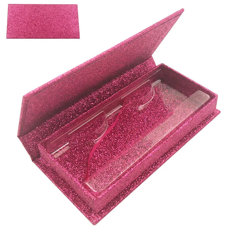 

storage wholsale red glitter custom eyelash packaging box