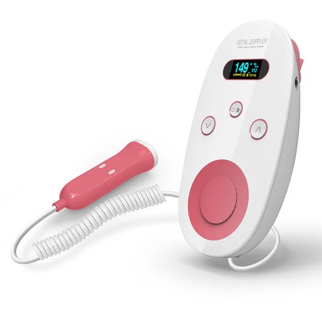 
OLED display ultrasound prenatal fetal heart rate monitoring fetal Doppler for baby sound 
