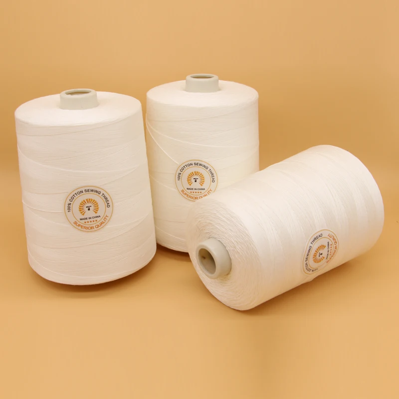 

100% Cotton Sewing Thread Thick Ready For Dye Raw White Cotton Thread for T-Shirts, Raw white or customized