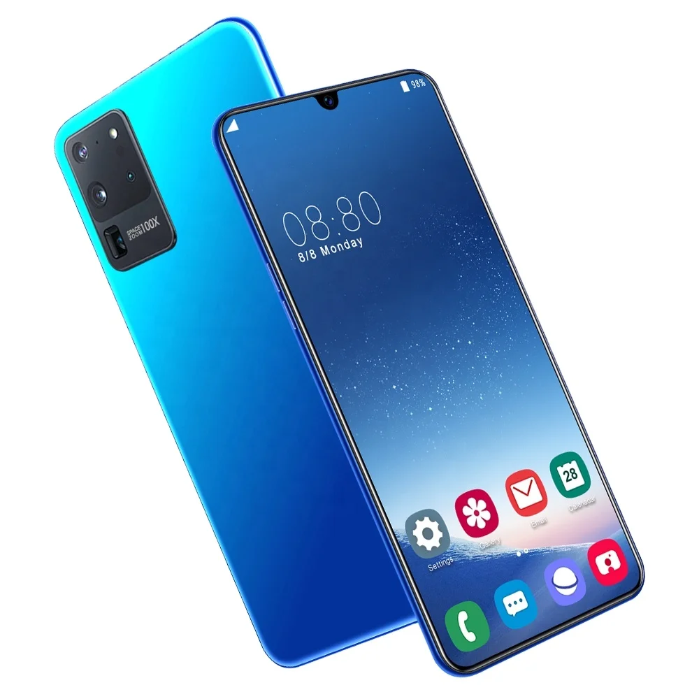 

2021 Newest Smart Phone S20U telephone smartphone Mobile Phone Octa Core Unlocked Smartphones Face Fingerprint, Black,white,blue