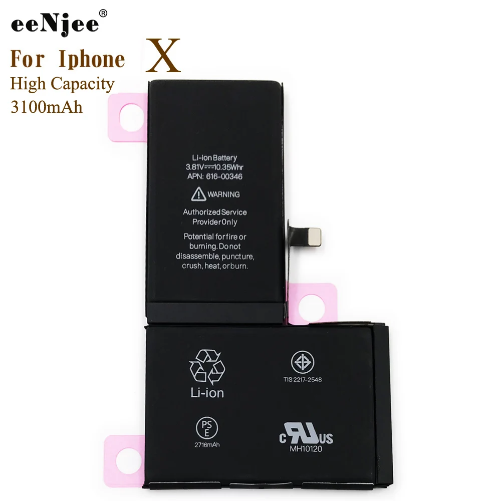 

Rechargeable Li-Polymer Battery For Iphone X Apple 10 Can Be Customized CE ROHS MSDS Certification