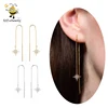 2019 Jewelry Simple And Popular Long Chain Ear Cuff Silver Chain Earrings With star zircon earring