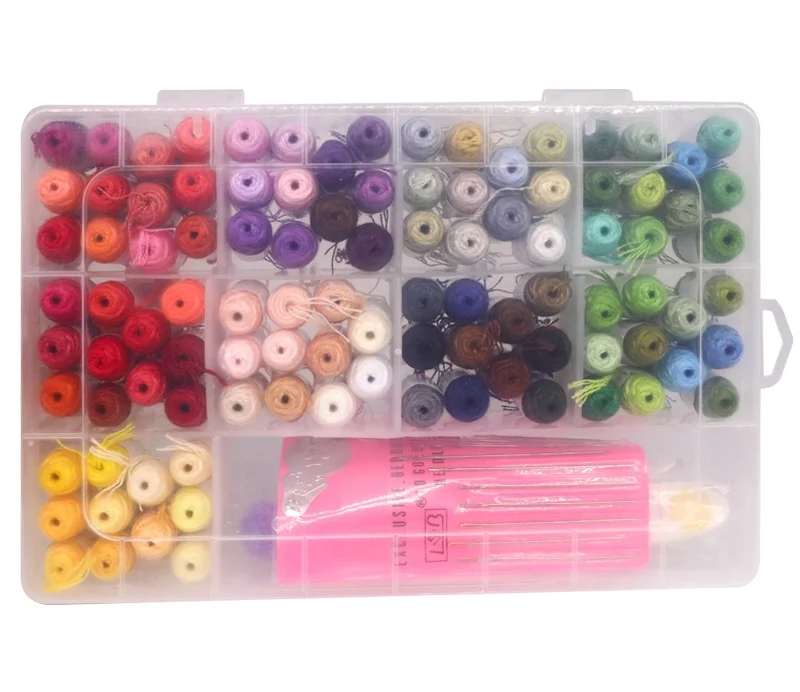 100% хлопок смешанный цвет DIY крест стежки для швейной нитки пластиковая коробка упаковка
