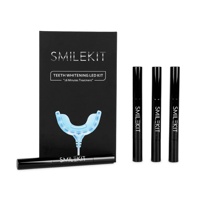 

smilekit Wholesale 5% HP 16 led home Vegan Tooth Whiter Kits Own Brand teeth led whitening kit