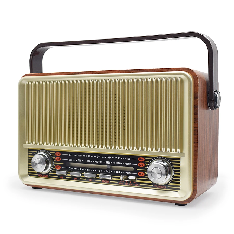

BSCI Manufacture FM AM SW 3 Band Vintage Retro Wireless Radio With USB SD BT TF Mp3 Player wooden radio