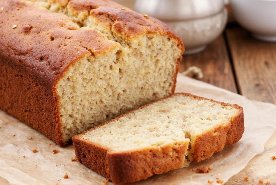 Sliced cinnamon roll banana bread showing distinct swirl layers on white plate with coffee cup
