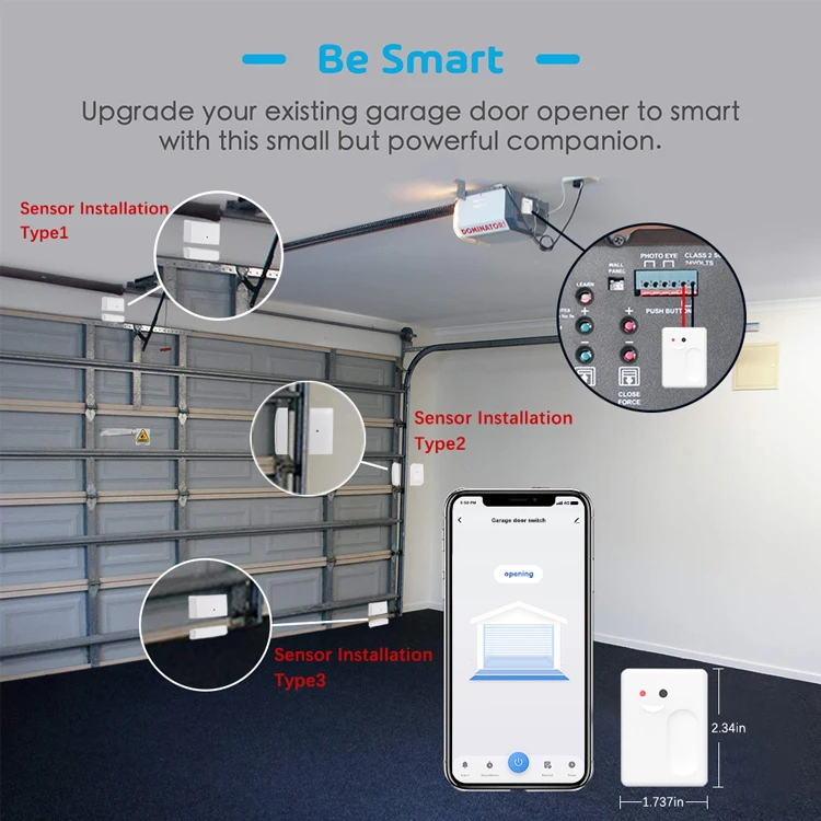 Smart Home Tuya Wifi Smart Garage Door Sensor Remote Control Motor ...