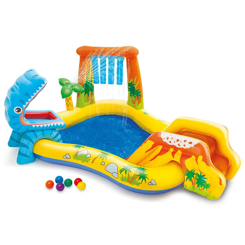 

INTEX 57444 Children's inflatable swimming pool slide thickening ocean ball pool home baby paddling pool inflatable water slide, Colorful