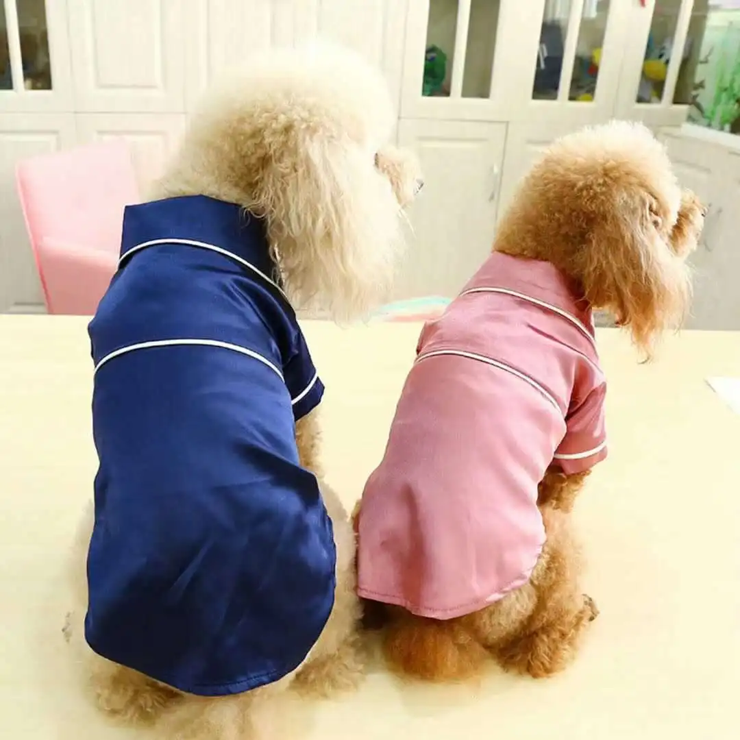 

Pet pajamas clothing Teddy Bulldog clothing little dog cat local tyrant luxury silk stain clothes