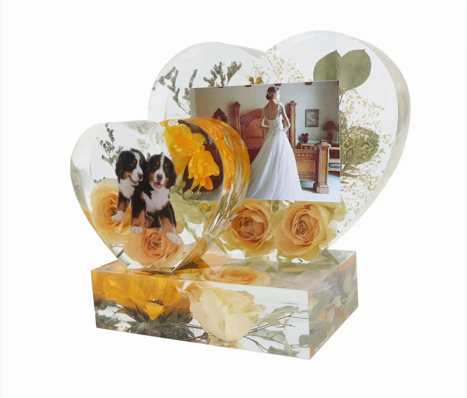 

1826 diy crystal epoxy resin love photo frame rectangular ornament mirror silicone mold, White