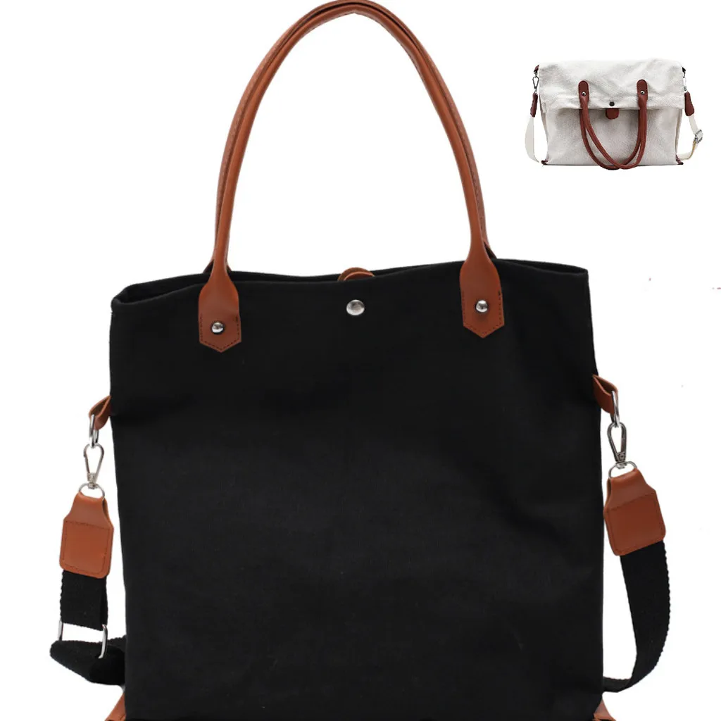 

Durable retro canvas tote bag ladies weekend travel business shoulder bags women handbags, Custom made