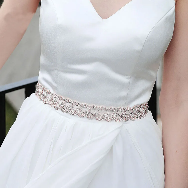 
Alibaba New Design Waist Decoration Luxury Diamond Belts Wedding Dress Accessories Waist Chain Versatile Crystal Belts 