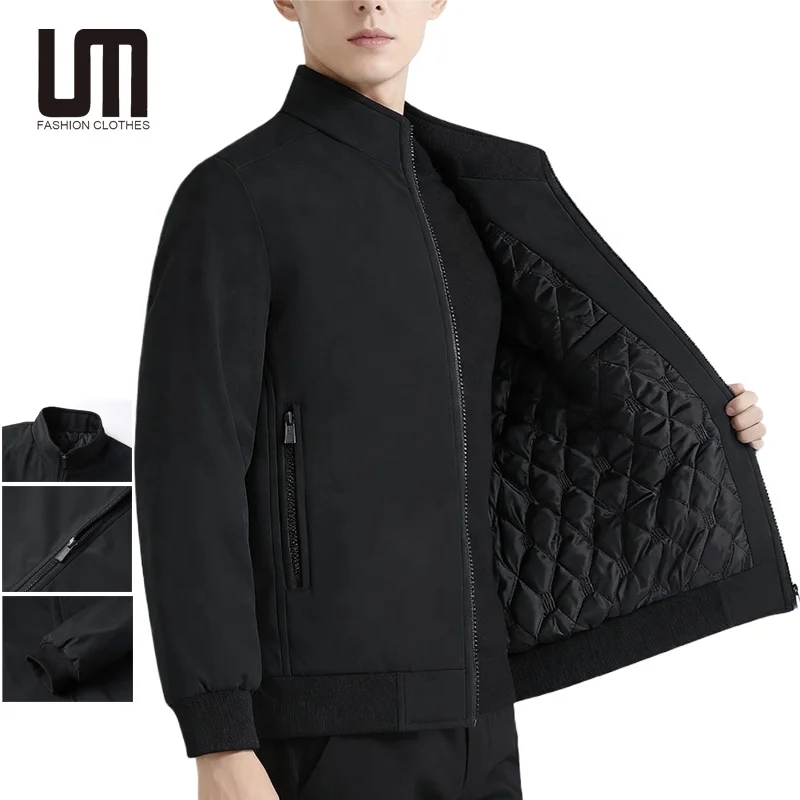 OEM Service Customized Logo Good Quality Autumn Winter Men Clothing Windbreaker Fleece Thick Jacket Plus Size 7XL 8XL Parka Coat