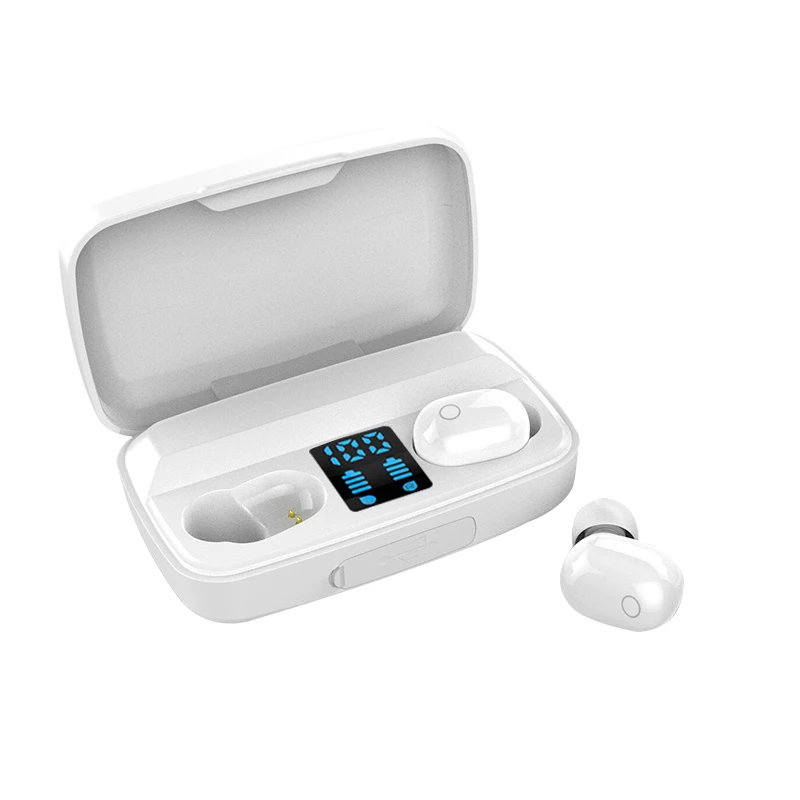 

2021 powerbank tws earbuds 2000mah B172 mini air dot earphone high quality music headphone with charging box, White/black/pink
