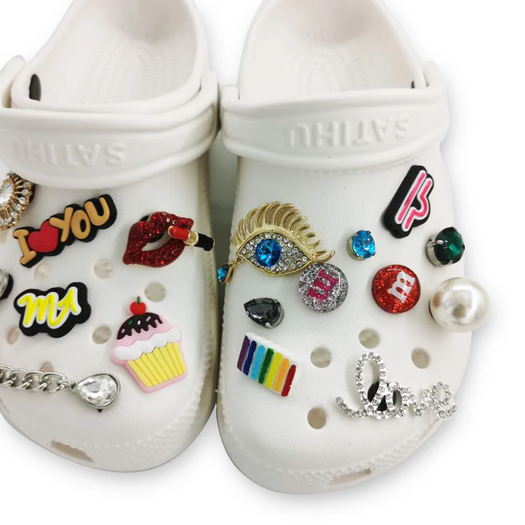 High Grade Colorful Crystal Charms Clogs Charm Lady Clogs Slide Diamond