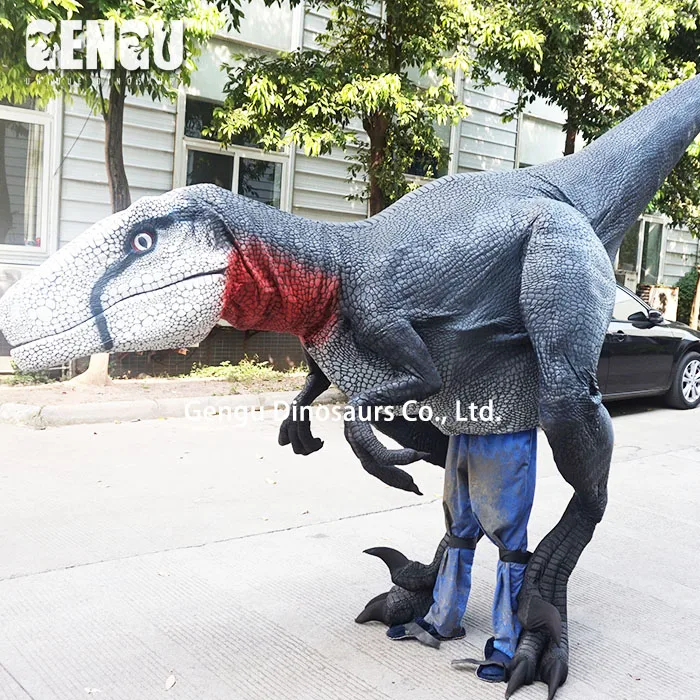 

Walking Dinosaur Costume Blue Velociraptor Costume