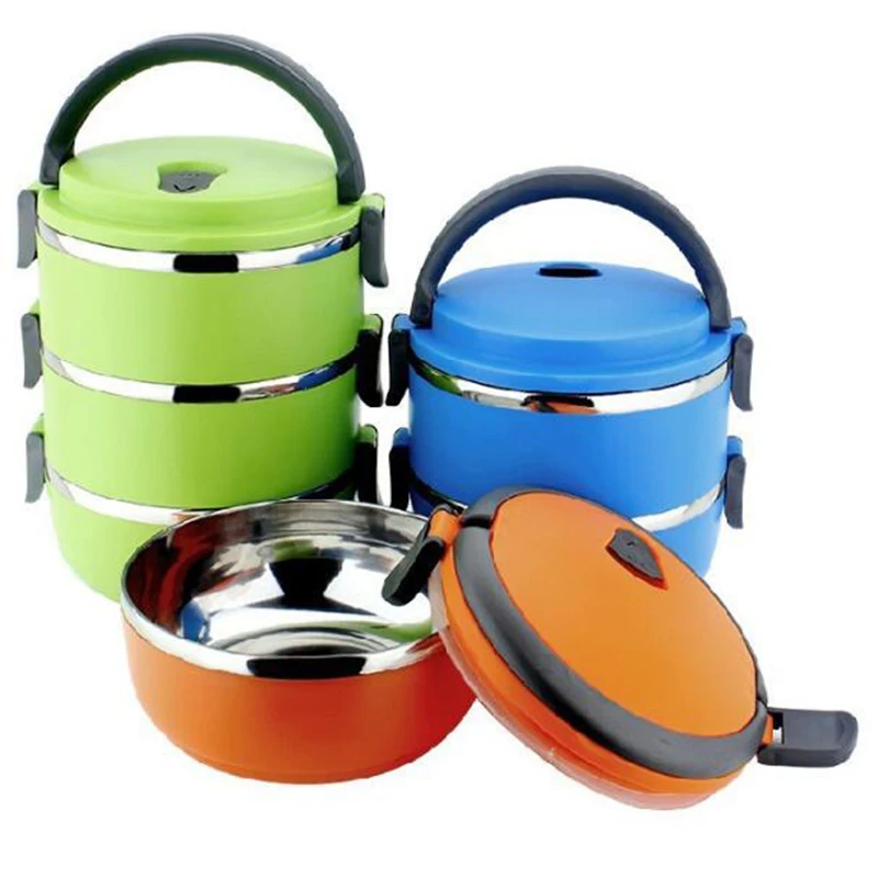 

Sealed Stainless Steel Lunch Box For Student Food Heated Thermos Containers Organizer Bento Box Lunch Heated Meal, Optional