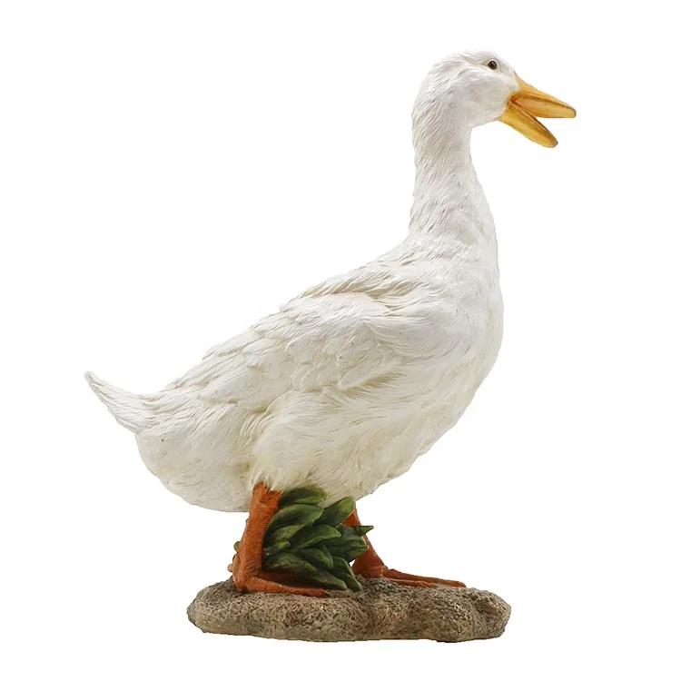 Wholesale Life Size Realistic White Fiberglass Resin Garden Animal Duck