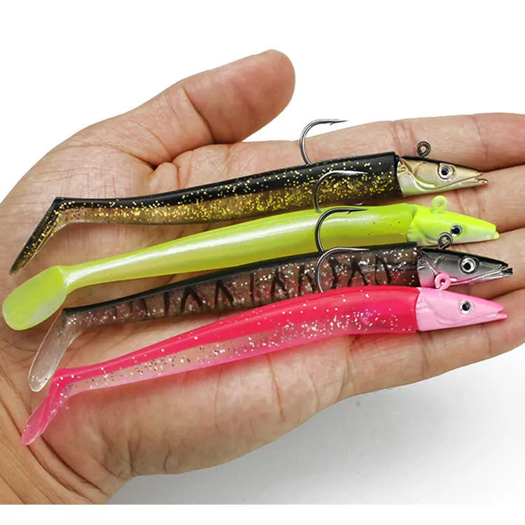 

WeiHe Black Minnow Jig Head Fishing Lure 12cm 16g Pike Bass Fishing Pesca Shad Soft Bait Boat Code Seabass Bait For Zand Tackle, See picture