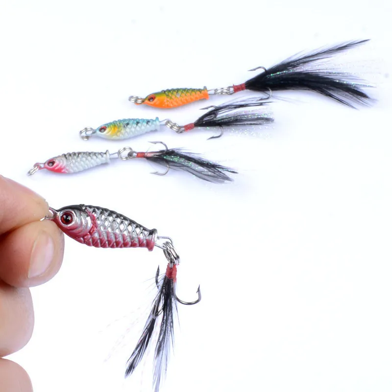 

1pcs Metal Spinner Fishing Bait 3.2cm 6g Fishing Jig Lure With Feather Hook Swimbait Lures Wobblers Spinnerbait Crankbait Tackle