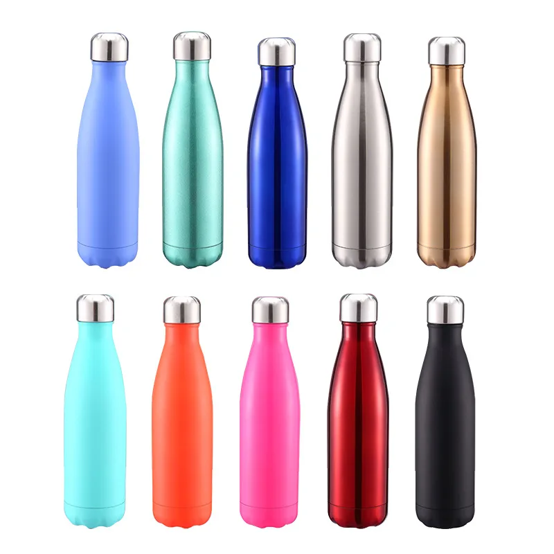 

Eco Friendly Vacuum Sport Double Wall Stainless Steel Thermo Cola Shape Drink Insulated Water Bottles With Custom Logo, Customized color acceptable