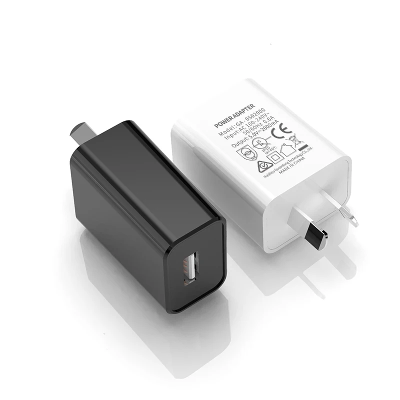 

Australian Standard 5v 2a Saa Certification Au Mobile Phone Charger Usb Port Charger, White / black