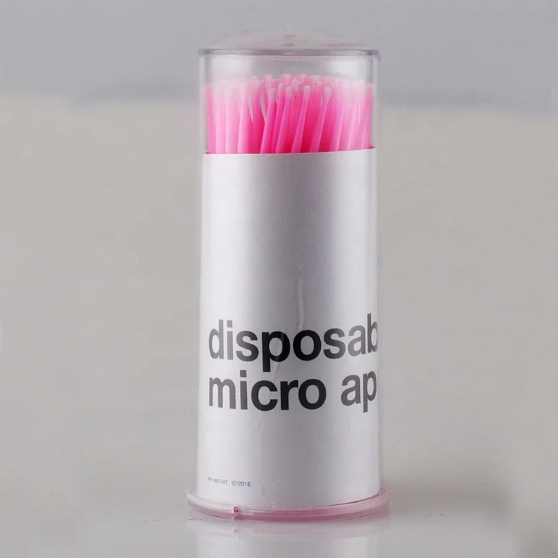 

Tattoo Supplies Wholesale Professional Disposable 100pcs/Bottle Micro Brush Eyelash Extension Pink Micro Brush For Sale