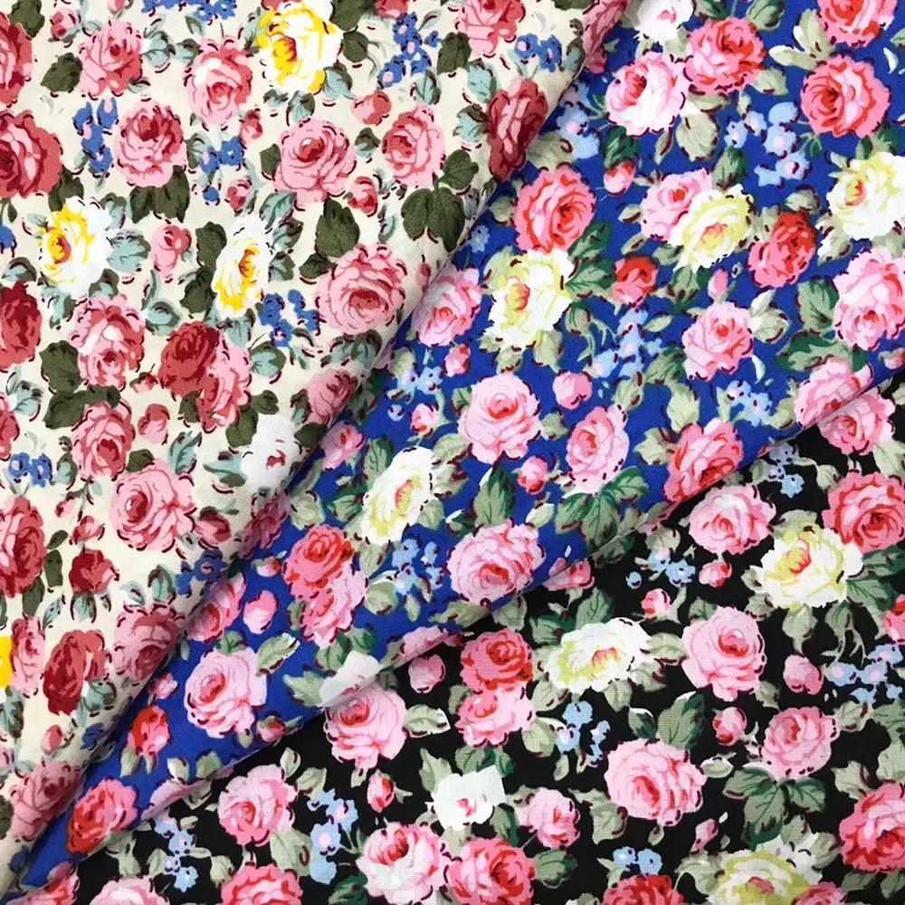 Digital Print Woven 100% Cotton Soft 110 GSM Poplin Fabric for Kids' Floral Dress and Clothes