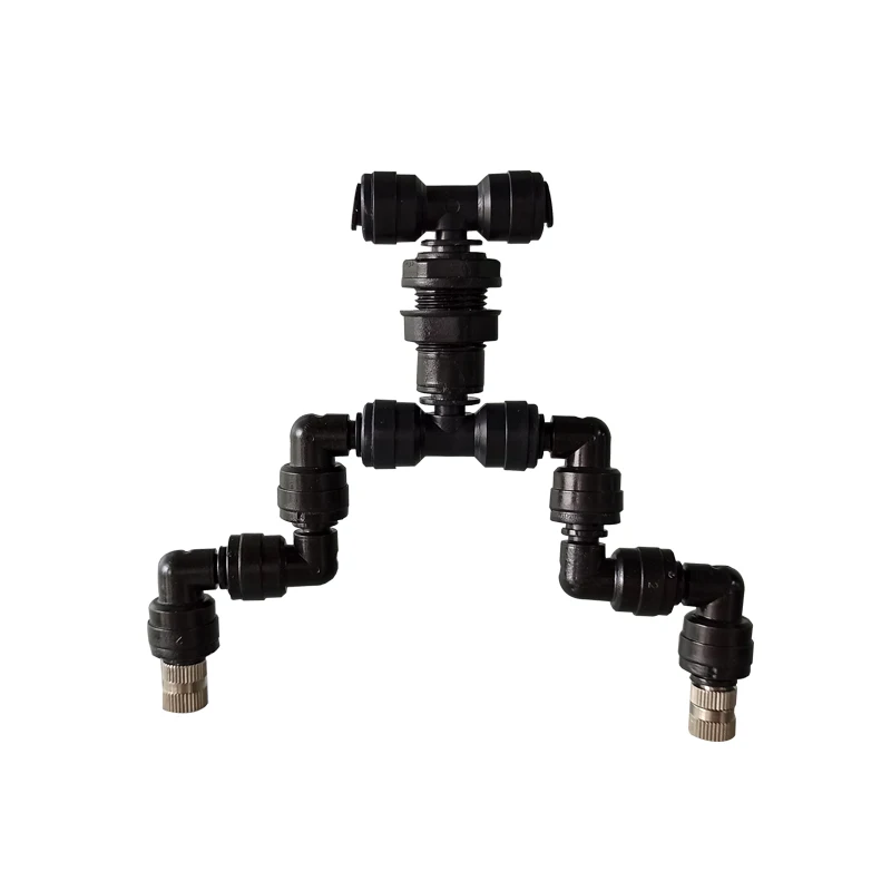 

2 Head Reptile Garden Pump Spray Mist Sprinkle for Tank 360 Adjustable Aquarium Aquatic Pet Cooling System with 4 pcs no, Black