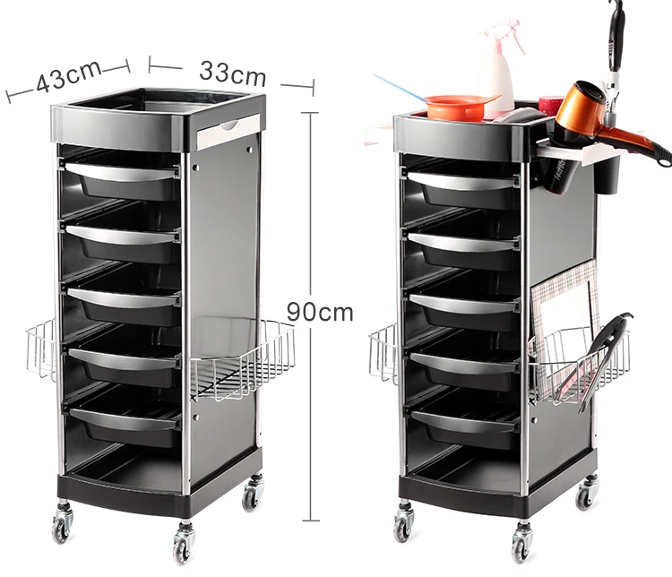X11-E Wholesale customization deluxe beauty salon drawer storage trolley rolling salon trolley