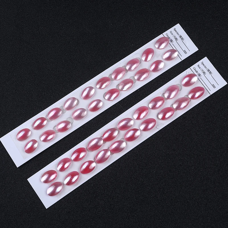

AAA Multi Color Oval Loose Mabe Pearls Beads For Jewelry Making, Pink, gray, white