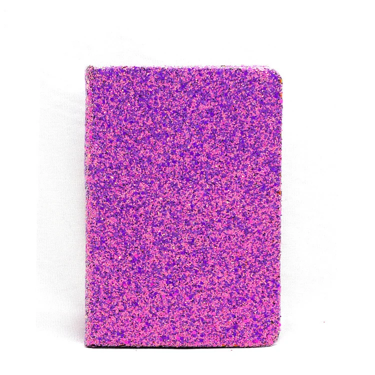 China factory custom printed office supplies A5 size cute leather diary glitter notebook